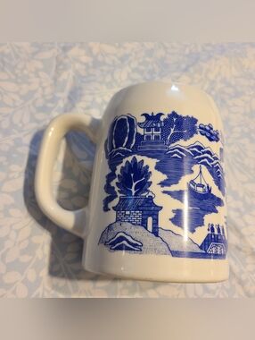 Anfora Mexico Blue Willow Ceramic Stein Mug Chinoiserie 100 Años Anniversary